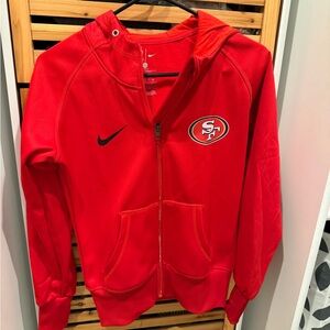 Nike Bright Red Zip-Up Hoodie